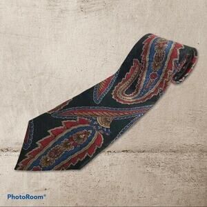 Oscar De La Renta Couture Collection Men's Vintage 100% Silk Necktie Paisley